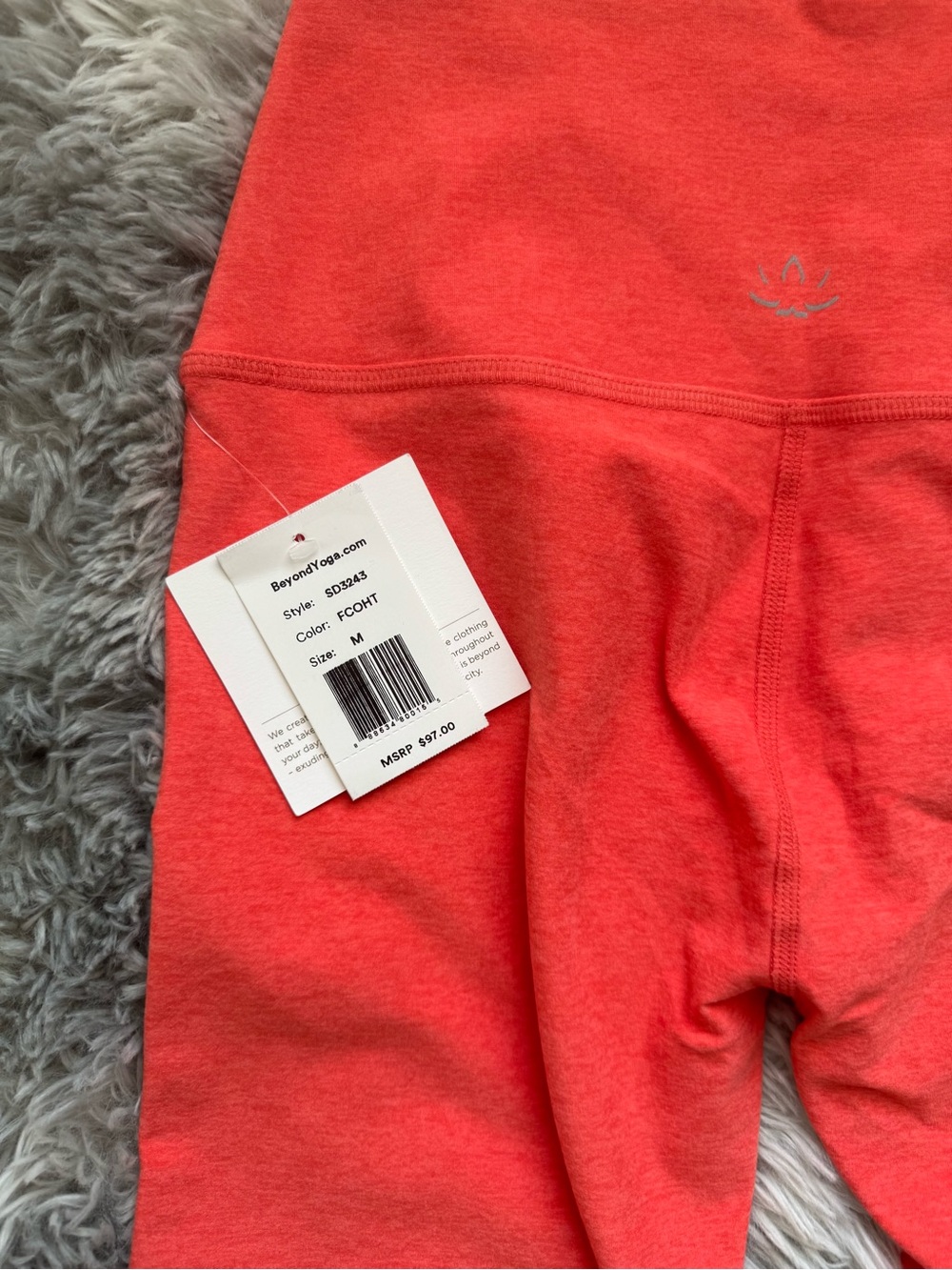 Beyond Yoga Coral Red Tank Top and High-Waist Shorts Set - Picture 6 of 8